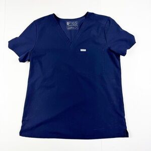Figs Navy Blue V-Neck Scrub Top